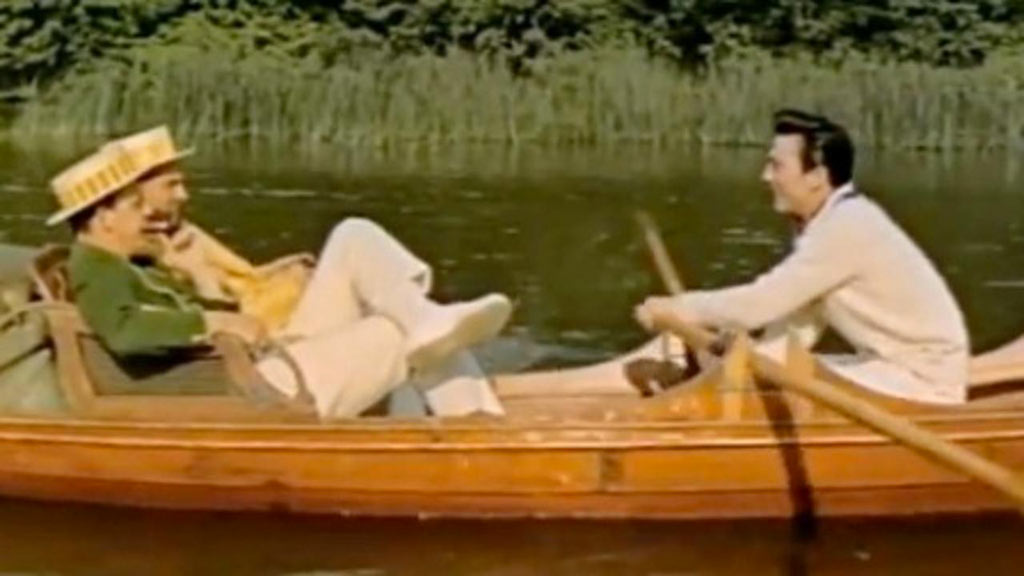 Laurence Harvey, Jimmy Edwards, David Tomlinso dans Trois hommes dans un bateau