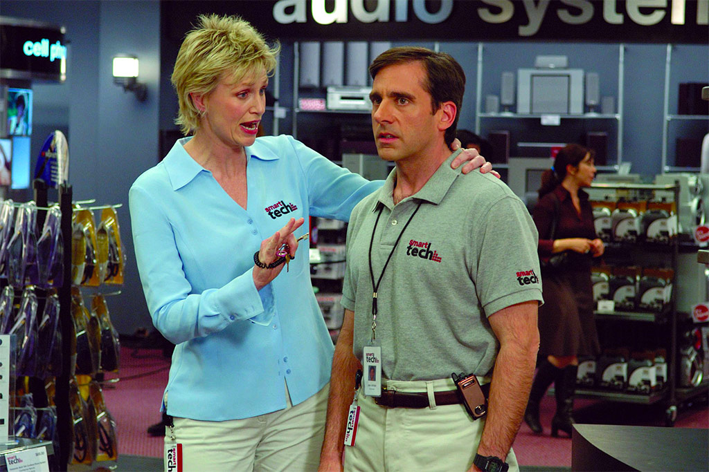 Jane Lynch, Steve Carell dans 40 ans, toujours puceau