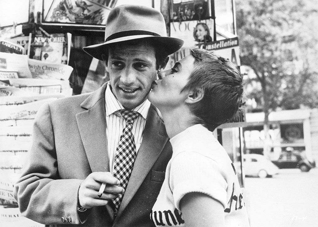 Jean-Paul Belmondo, Jean Seberg dans A bout de souffle