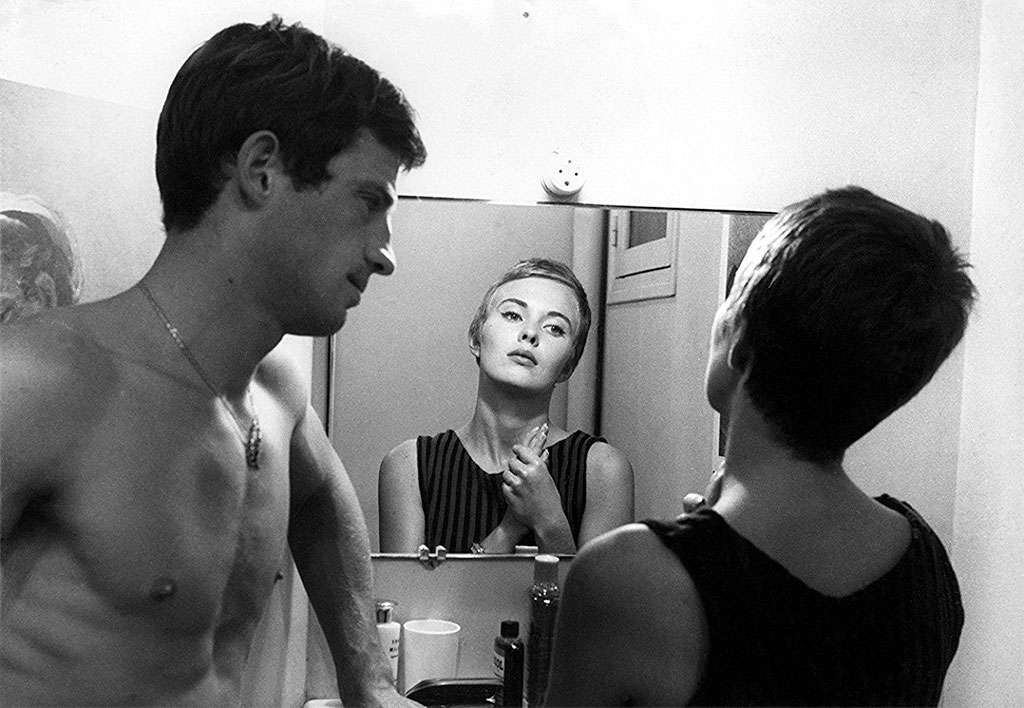 Jean-Paul Belmondo, Jean Seberg dans A bout de souffle