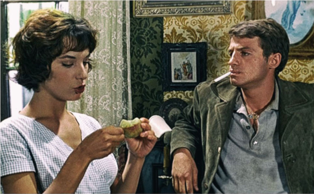 Bernadette Lafont, Jean-Paul Belmondo dans A double tour