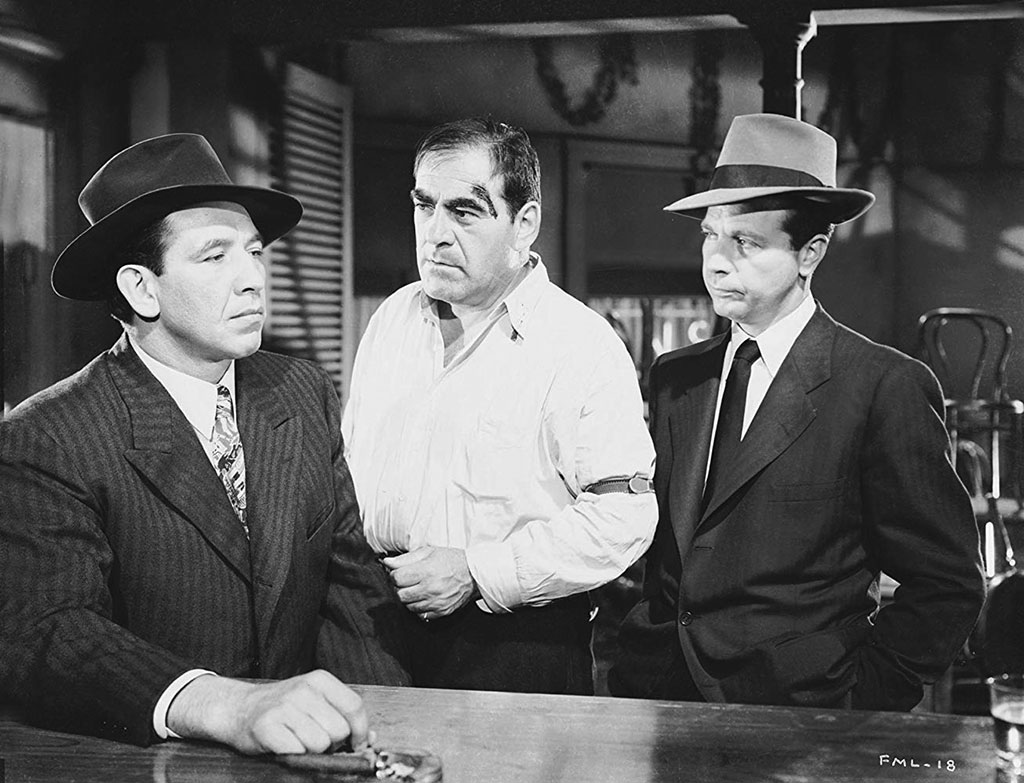 Mike Mazurki, Dick Powell, Dewey Robinson dans Adieu ma belle