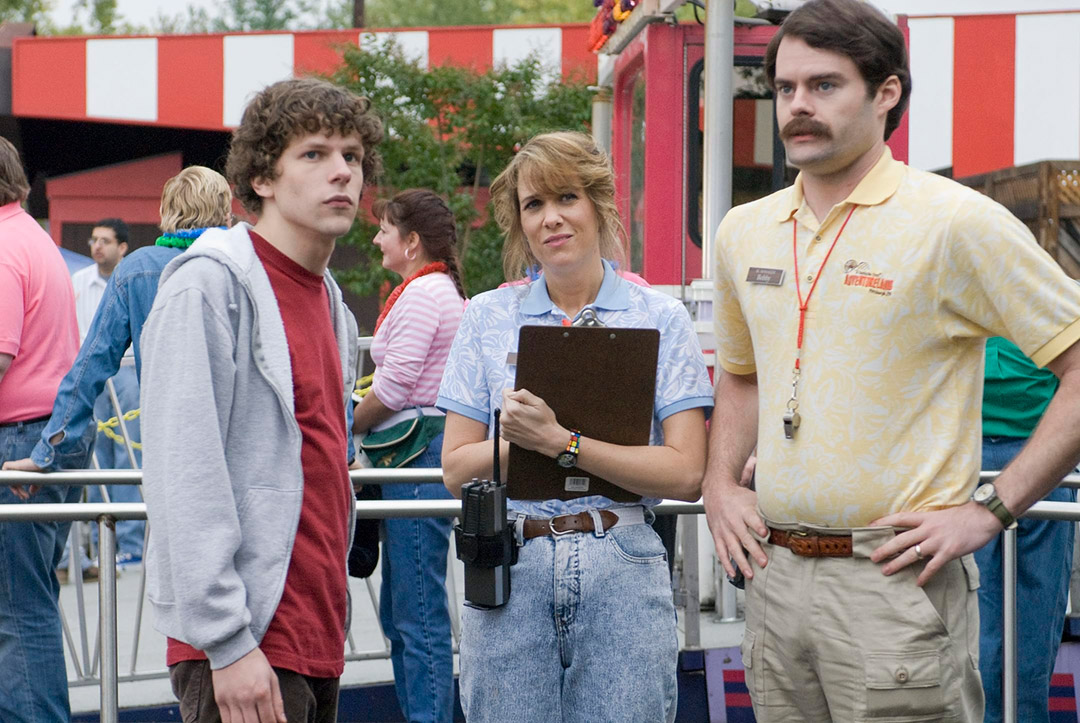 Jesse Eisenberg, Bill Hader, Kristen Wiig dans Adventureland - Job d'été à éviter