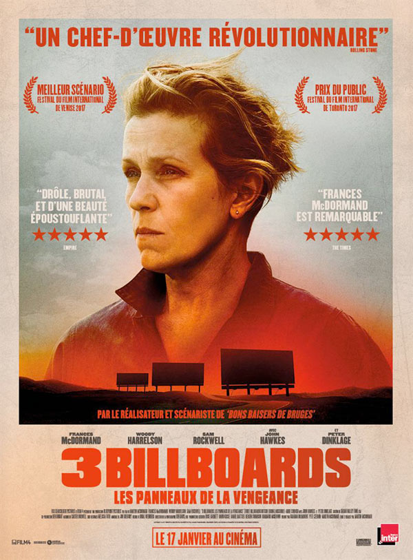 affiche du film 3 Billboards, les panneaux de la vengeance