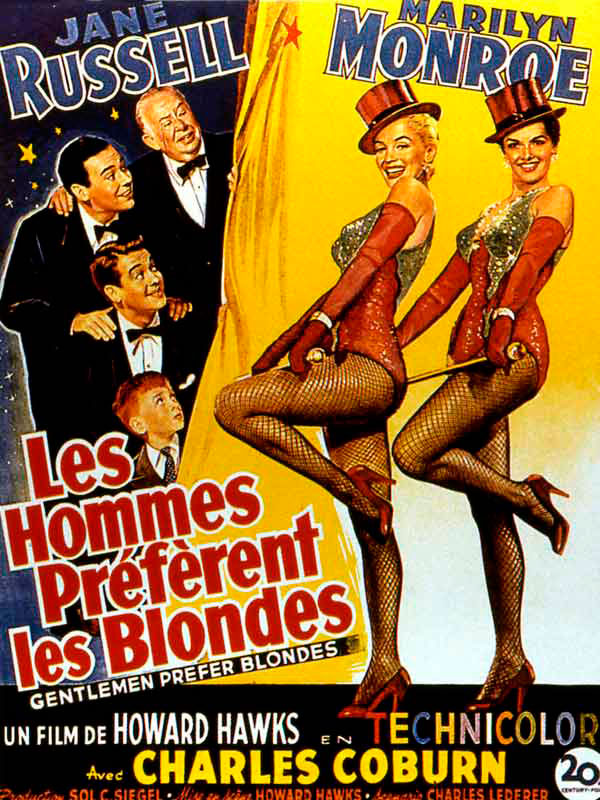 affiche du film Les Hommes préfèrent les blondes