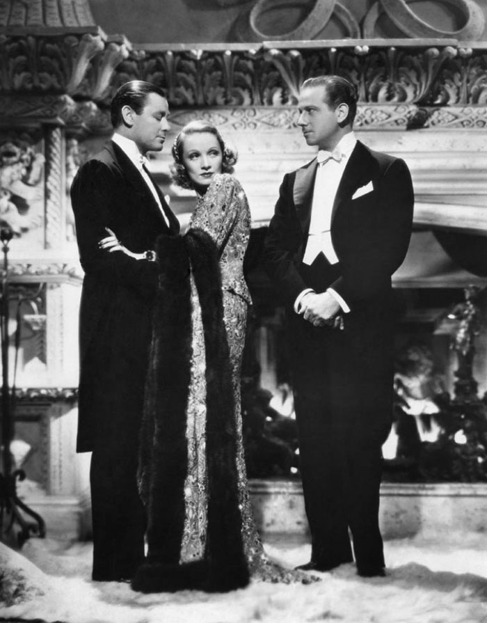 Marlene Dietrich, Herbert Marshall, Melvyn Douglas dans Ange