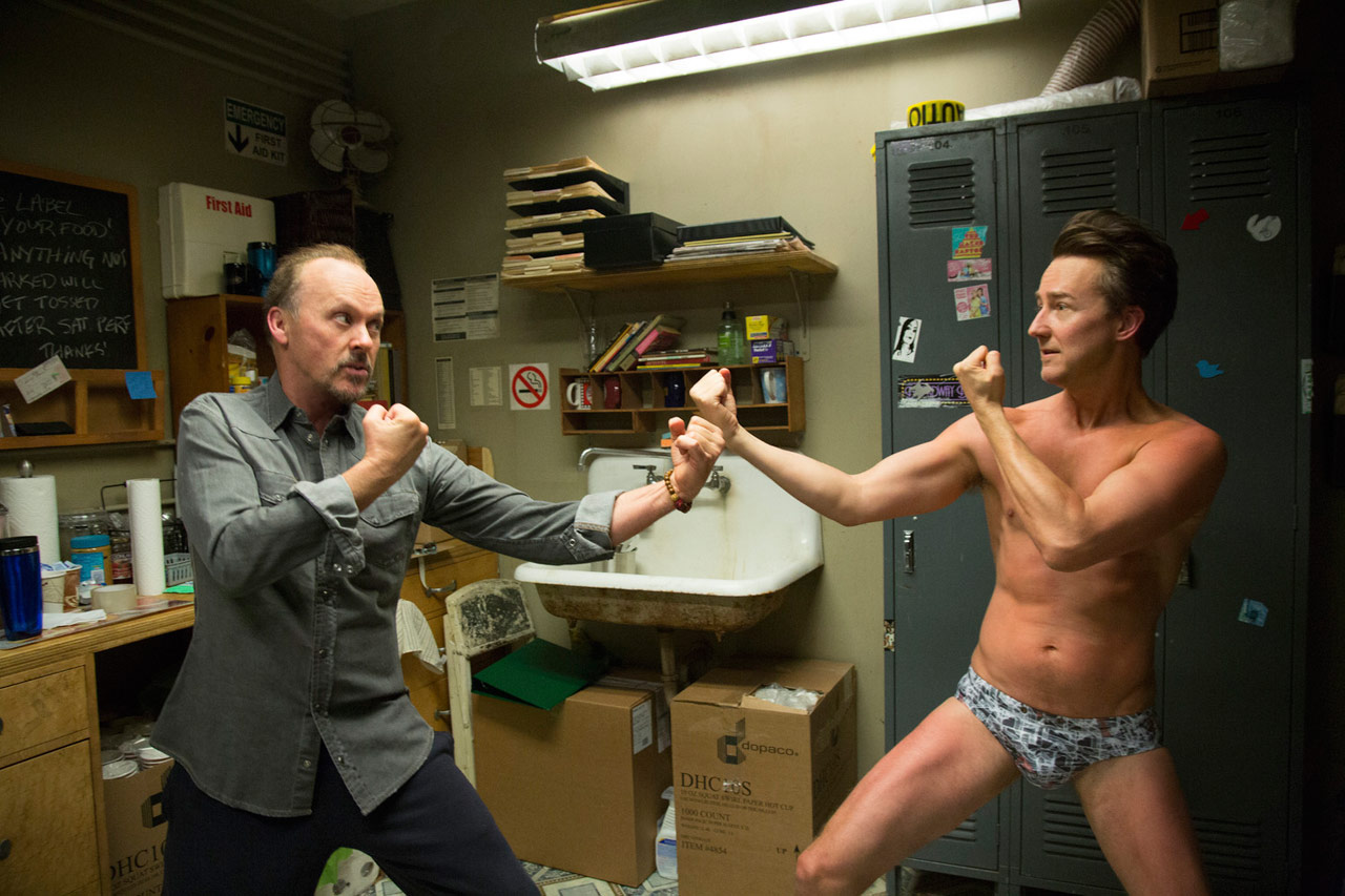 Michael Keaton, Edward Norton dans Birdman