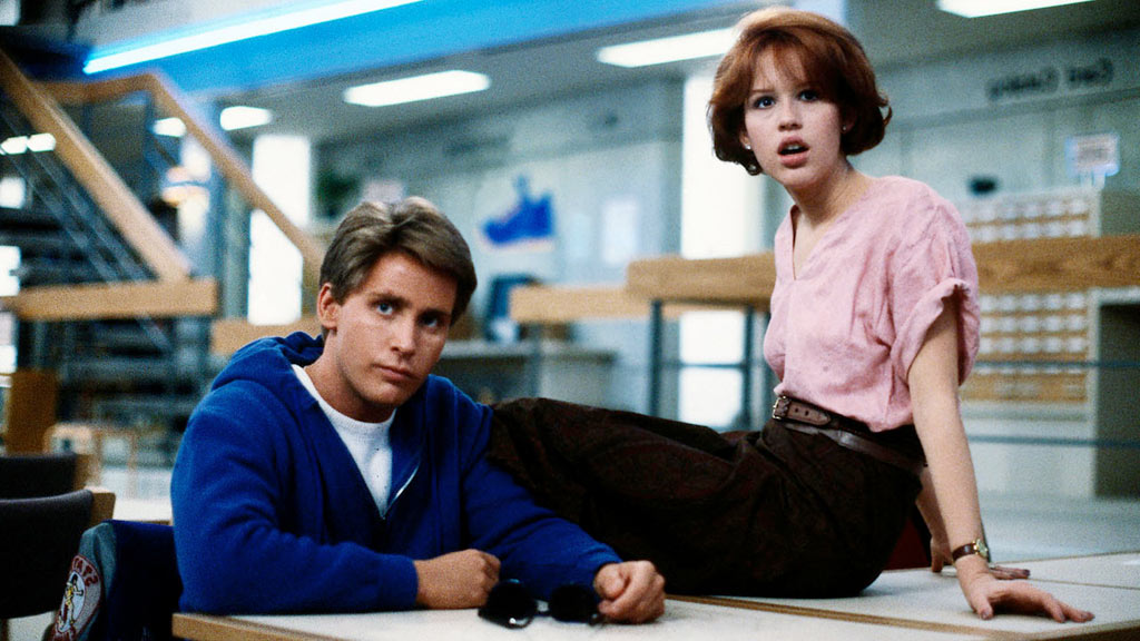 Emilio Estevez, Molly Ringwald dans Breakfast club