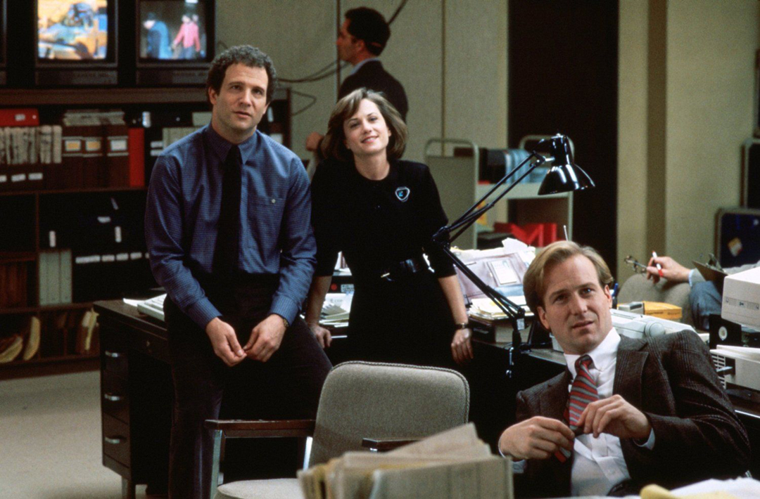 William Hurt, Albert Brooks, Holly Hunter dans Broadcast News