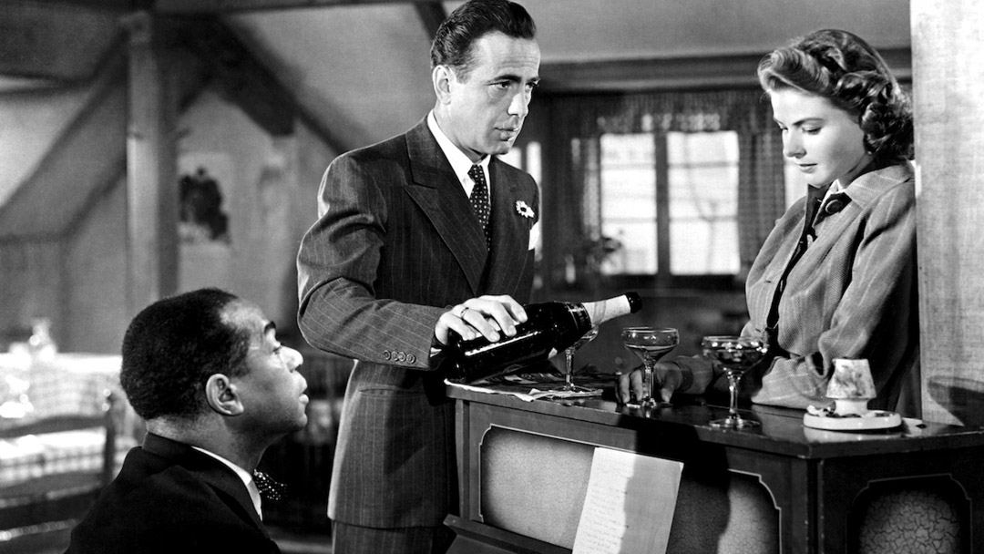 Dooley Wilson, Humphrey Bogart, Ingrid Bergman dans Casablanca