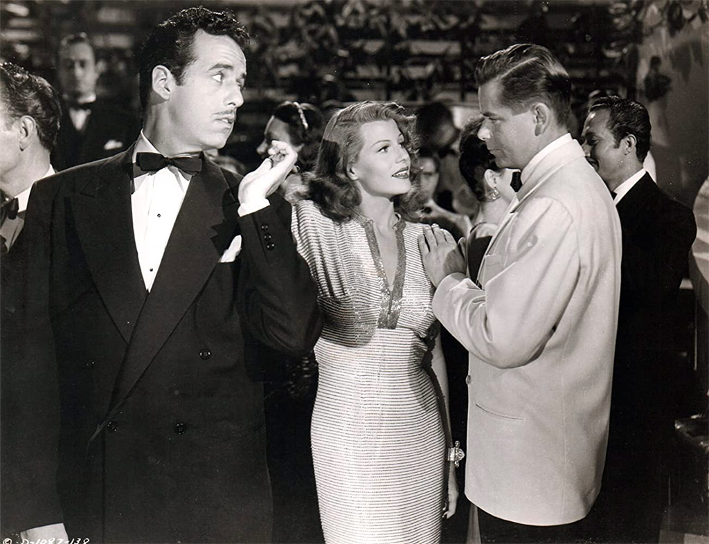 Gerald Mohr, Rita Hayworth, Glenn Ford dans Gilda