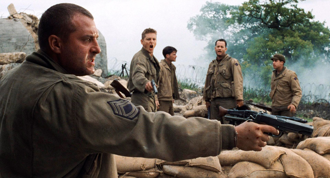 Tom Hanks, Jeremy Davies, Barry Pepper, Tom Sizemore, Adam Goldberg dans Il faut sauver le soldat Ryan