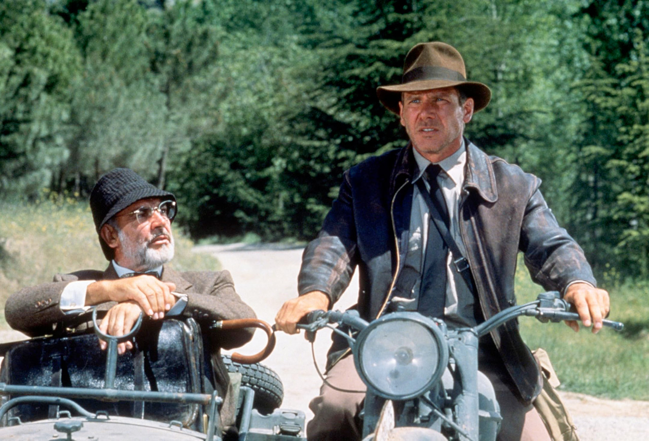 Sean Connery, Harrison Ford dans Indiana Jones et la Dernière Croisade