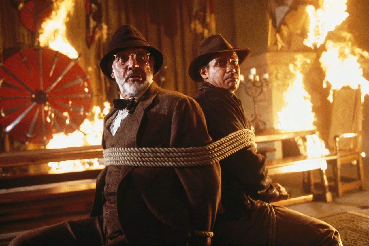 Sean Connery, Harrison Ford dans Indiana Jones et la Dernière Croisade