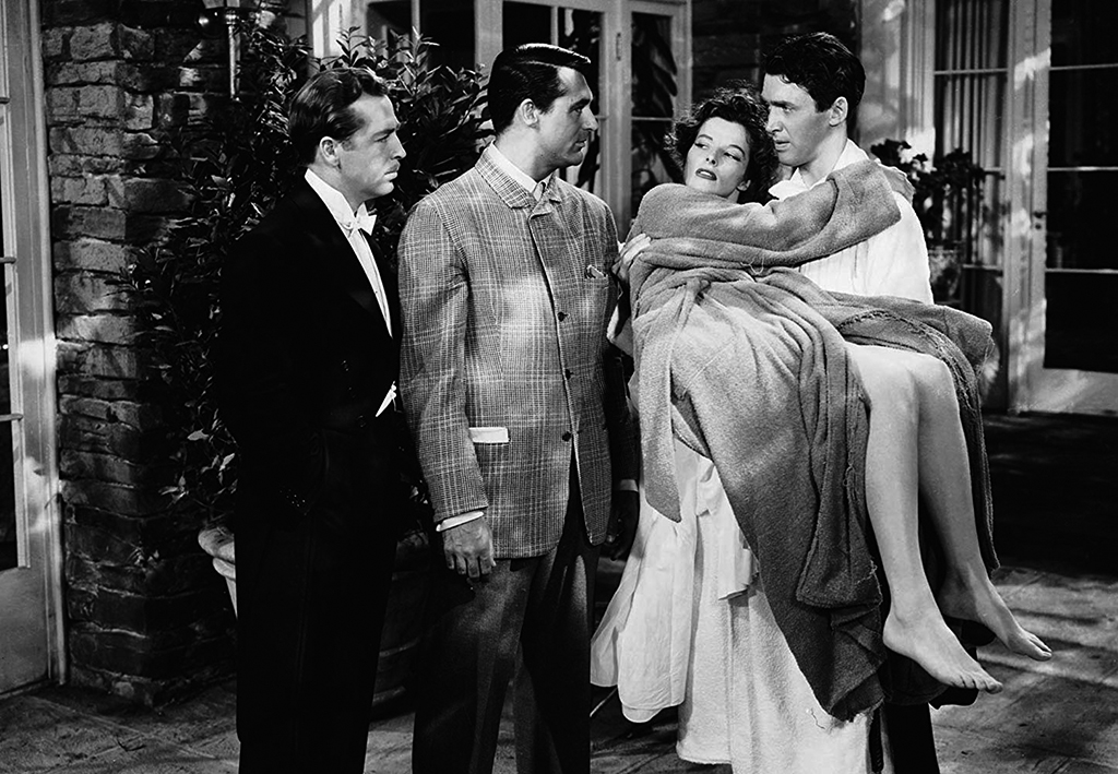 Cary Grant, Katharine Hepburn, James Stewart, John Howard dans Indiscrétions