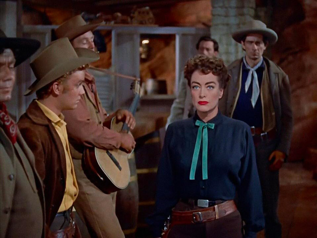 Ernest Borgnine, John Carradine, Joan Crawford, Sterling Hayden, Ben Cooper, Royal Dano dans Johnny Guitare
