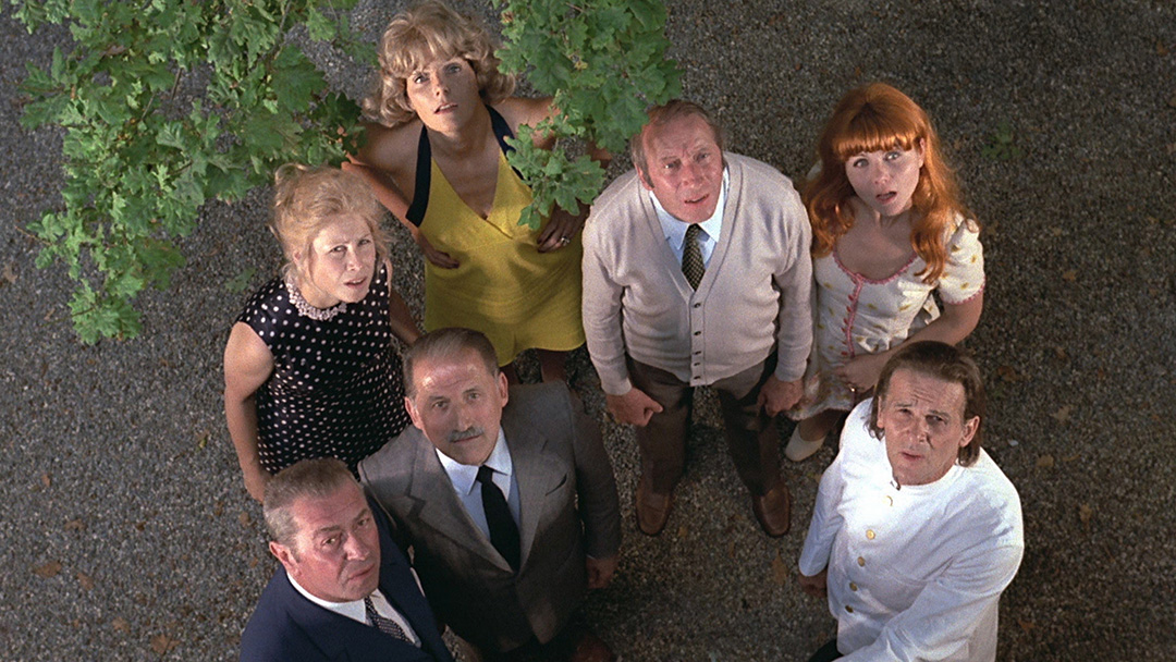 Jean-Luc Bideau, Rosine Rochette, Michel Robin, Pierre Collet dans L'Invitation