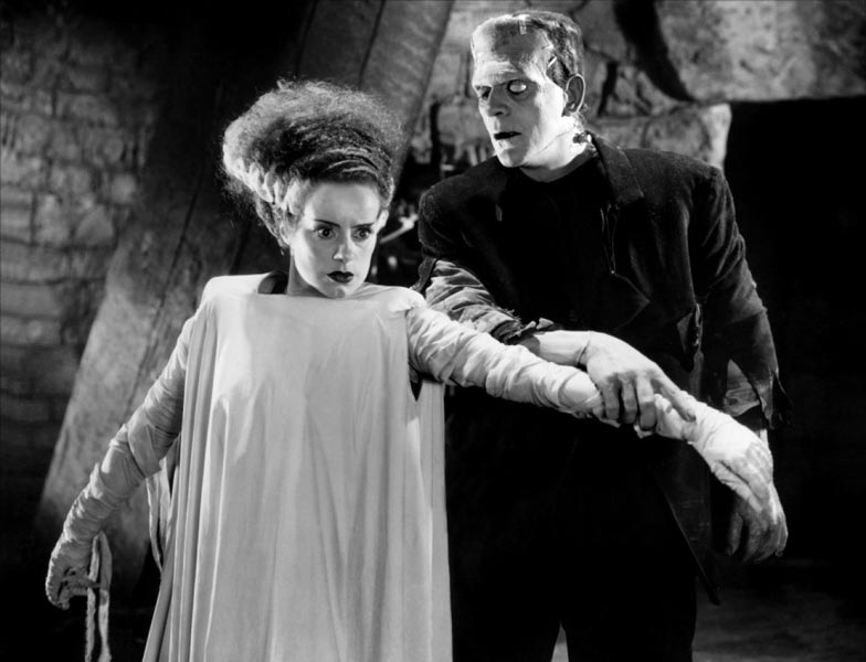 Elsa Lanchester, Boris Karloff dans La fiancée de Frankenstein