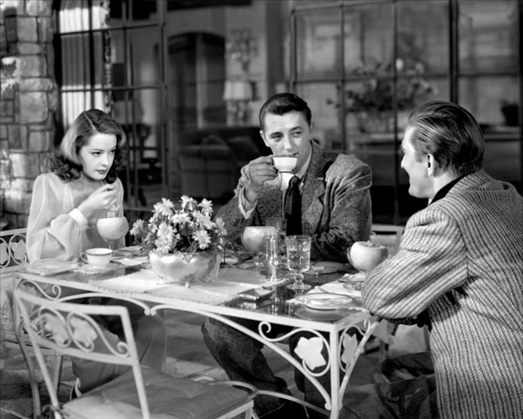 Robert Mitchum, Jane Greer, Kirk Douglas dans La Griffe du passé