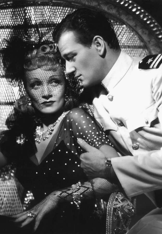 Marlene Dietrich, John Wayne dans La Maison des sept péchés