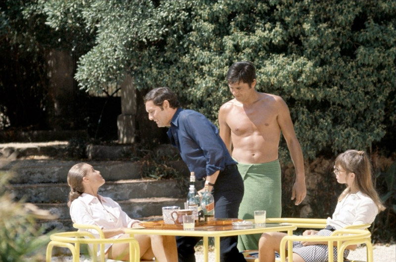 Alain Delon, Romy Schneider, Maurice Ronet,Jane Birkin dans La Piscine