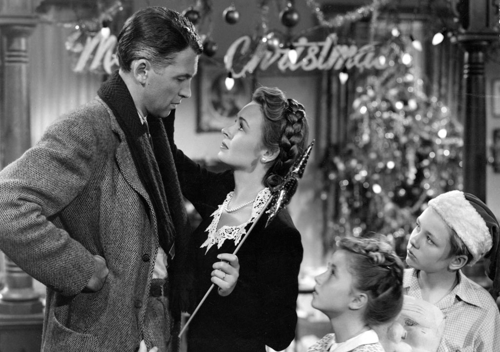 James Stewart, Donna Reed, Carol Coombs, Karolyn Grimes, Jimmy Hawkins dans La vie est belle