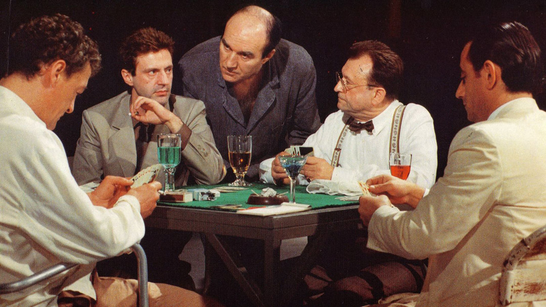 Philippe Léotard, Daniel Auteuil, Michel Piccoli, Richard Bohringer, Claude Piéplu dans Le Paltoquet