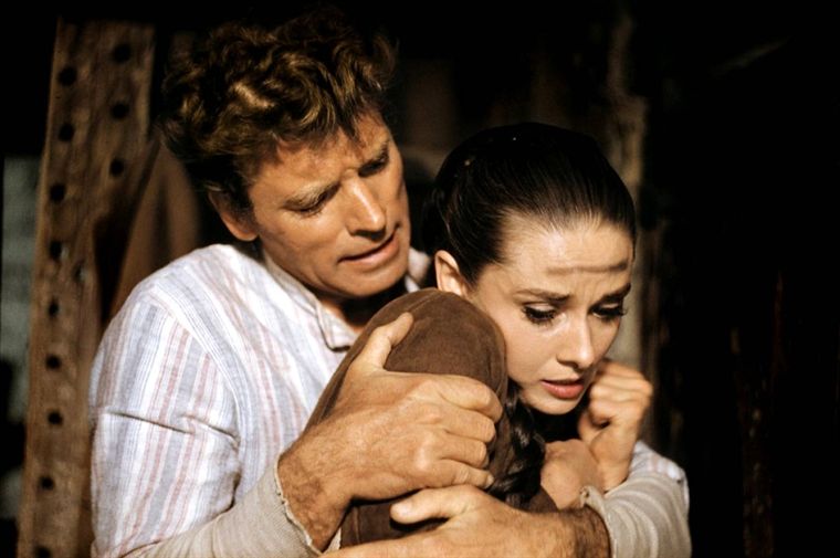 Audrey Hepburn, Burt Lancaster dans Le Vent de la plaine