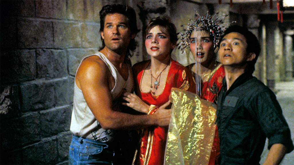 Kim Cattrall, Kurt Russell, Dennis Dun, and Suzee Pai dans Les Aventures de Jack Burton dans les griffes du Mandarin