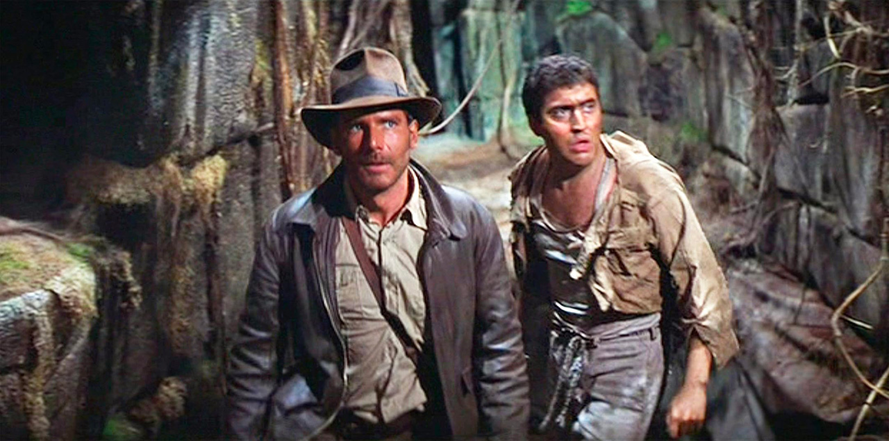 Harrison Ford, Alfred Molina dans Les Aventuriers de l'arche perdue