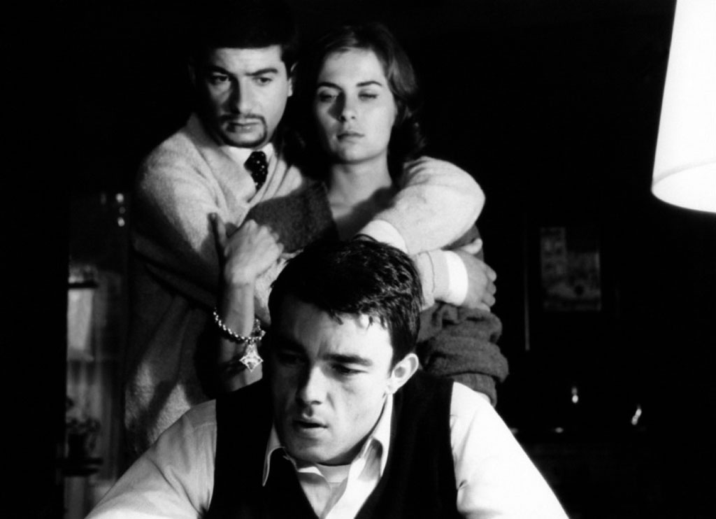 Gérard Blain, Jean-Claude Brialy, Juliette Mayniel dans Les Cousins