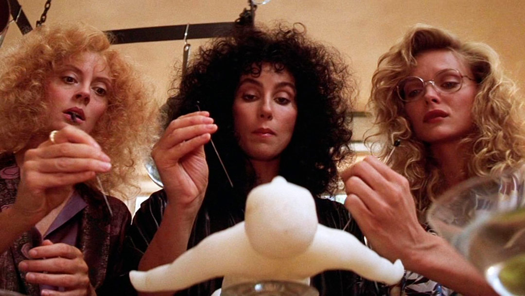 Michelle Pfeiffer, Susan Sarandon, Cher dans Les Sorcières d'Eastwick