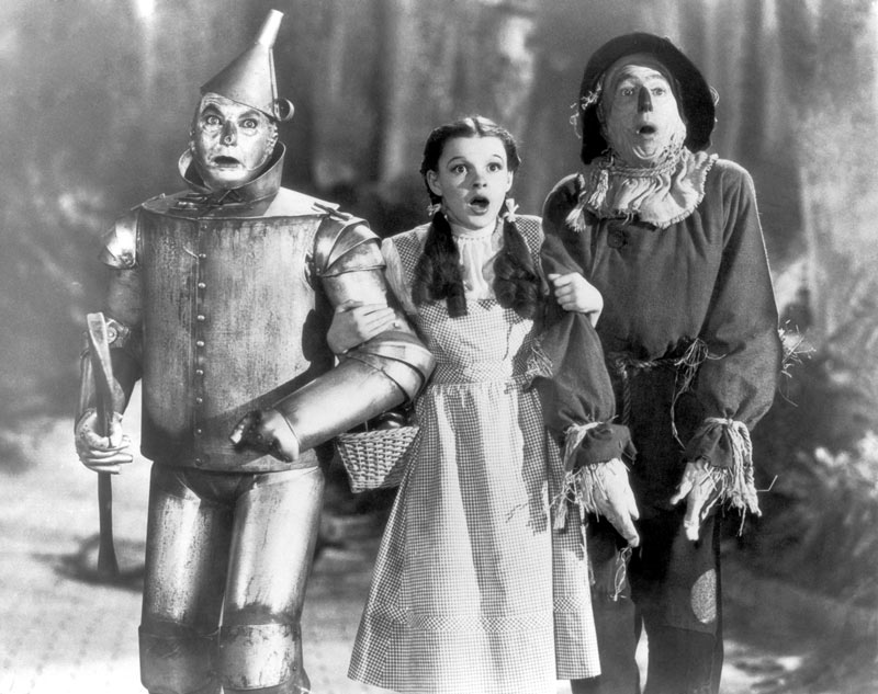 Judy Garland, Ray Bolger, Jack Haley, Bert Lahr dans Le magicien d'Oz