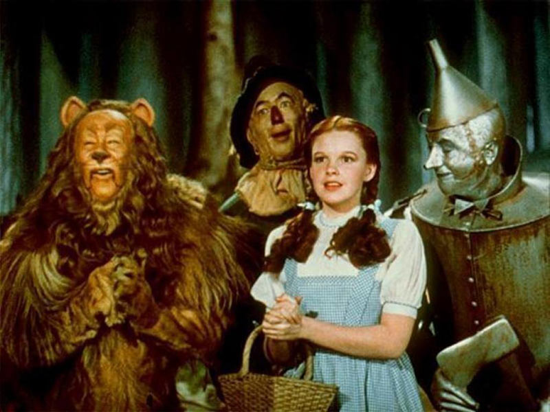 Judy Garland, Ray Bolger, Jack Haley, Bert Lahr dans Le magicien d'Oz