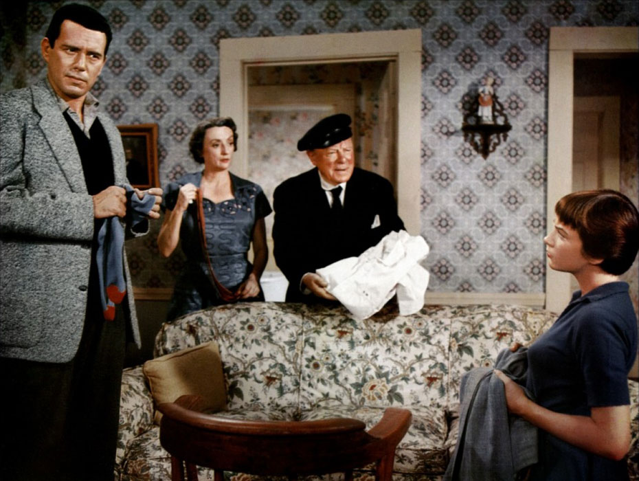 John Forsythe, Shirley MacLaine, Edmund Gwenn, Mildred Natwick dans Mais qui a tué Harry ?