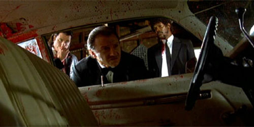 John Travolta, Harvey Keitel, Samuel L. Jackson dans Pulp Fiction