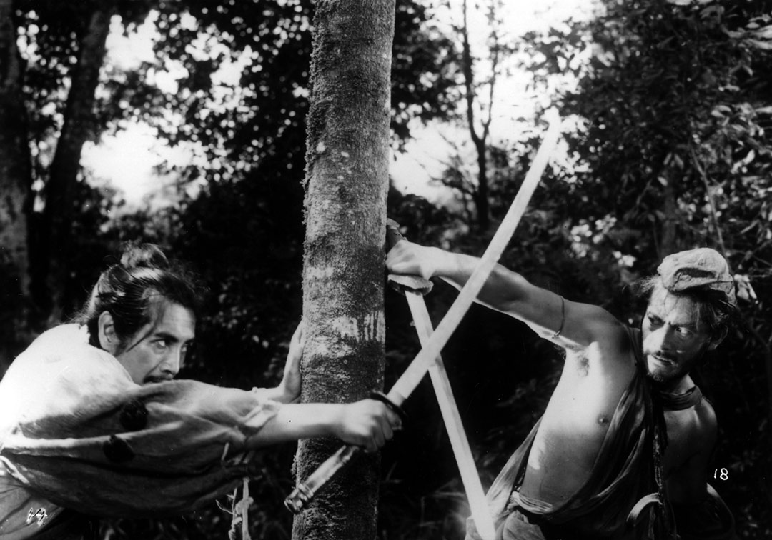 Toshirô Mifune, Masayuki Mori dans Rashomon