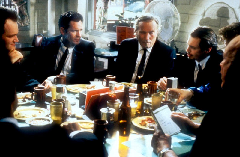 Quentin Tarantino, Michael Madsen, Edward Bunker, Steve Buscemi dans Reservoir Dogs