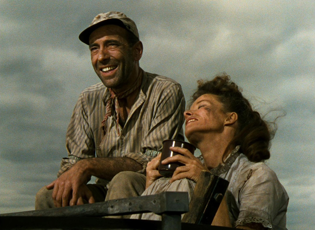 Katharine Hepburn, Humphrey Bogart dans The African Queen