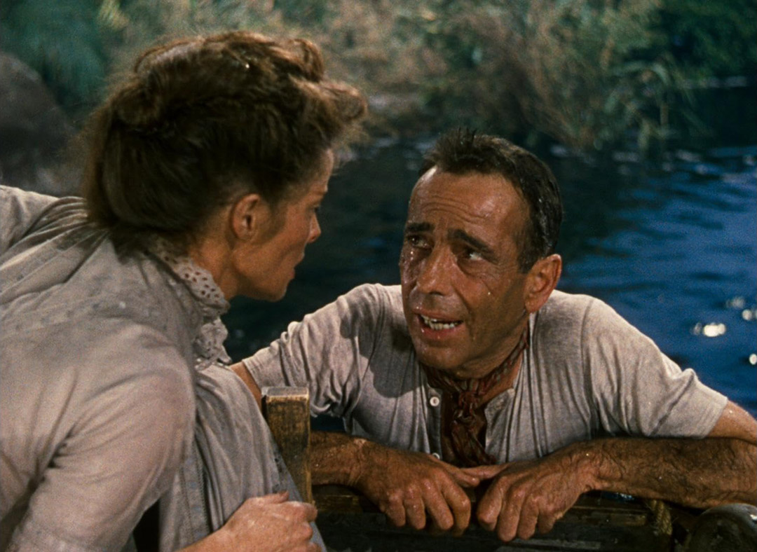 Katharine Hepburn, Humphrey Bogart dans The African Queen