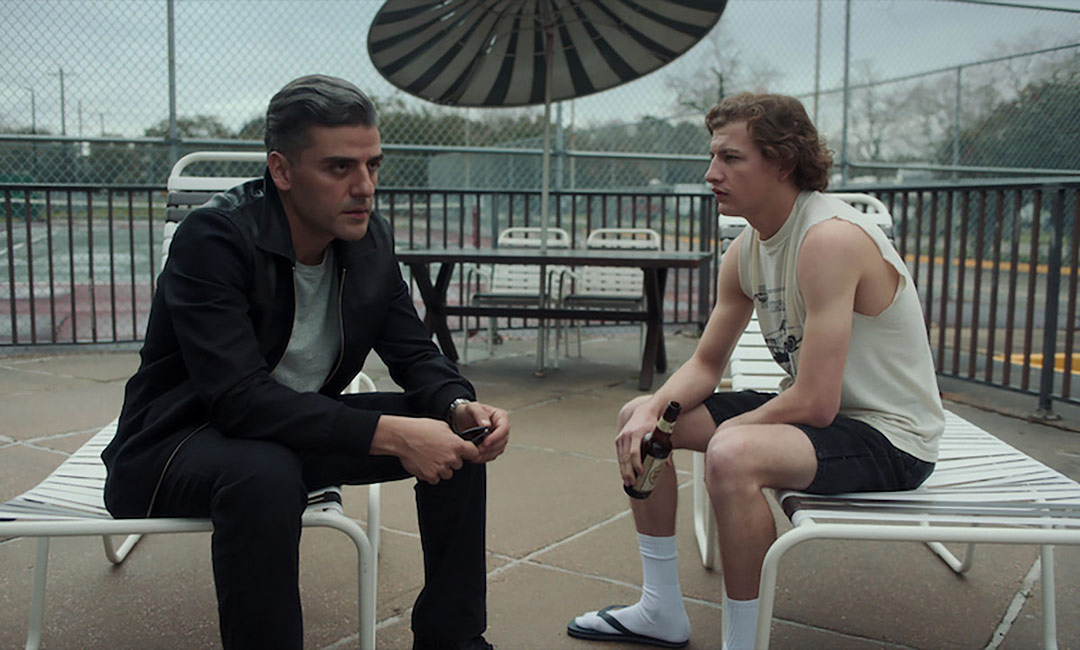 Oscar Isaac, Tye Sheridan dans The Card Counter