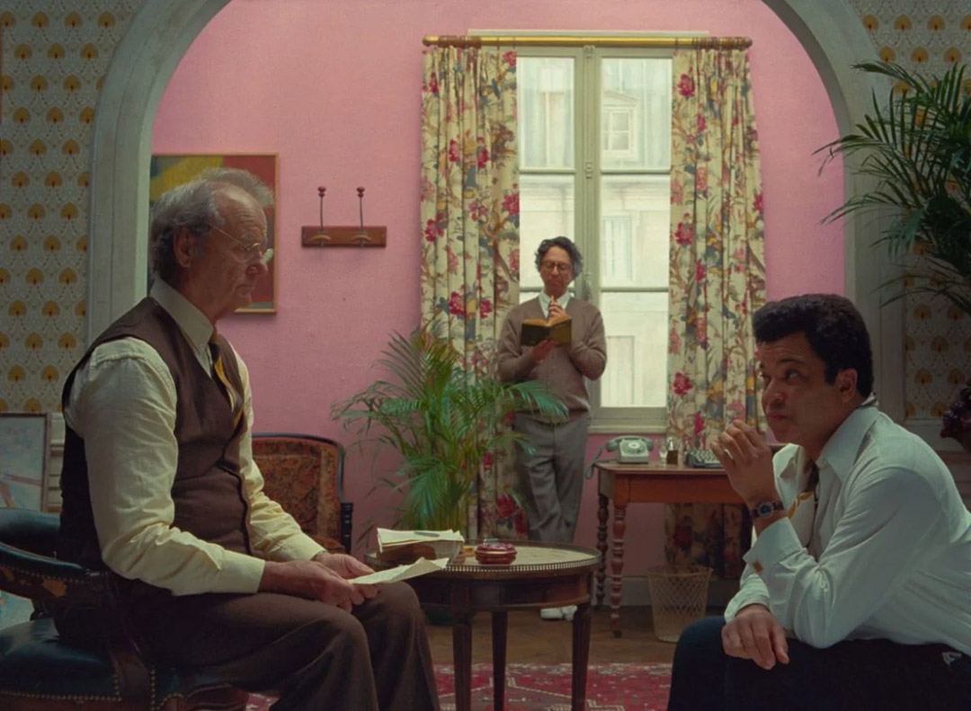 Bill Murray, Jeffrey Wright, Wallance Wolodarsky, Owen Wilson dans The French Dispatch