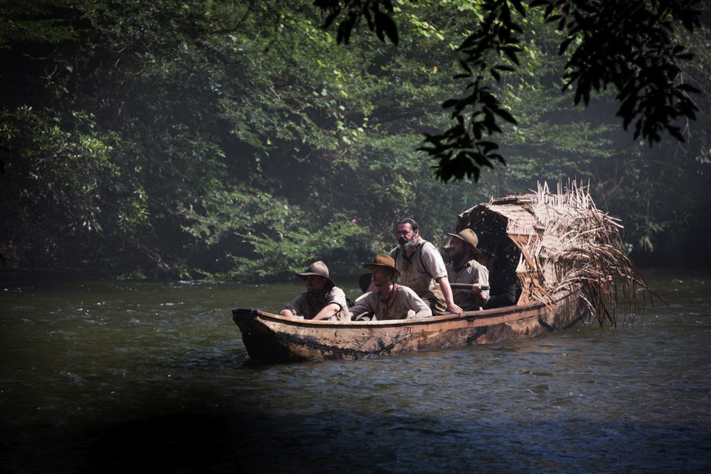 Angus Macfadyen, Charlie Hunnam, Edward Ashley, Robert Pattinson dans The Lost city of Z