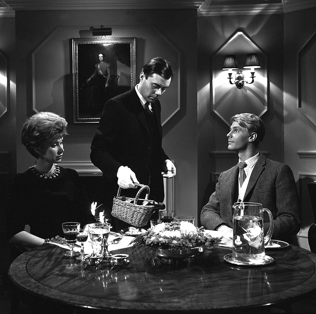 Dirk Bogarde, Wendy Craig, James Fox dans The Servant