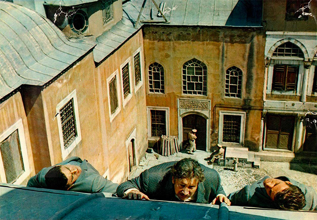 Maximilian Schell, Peter Ustinov, Gilles Ségal dans Topkapi