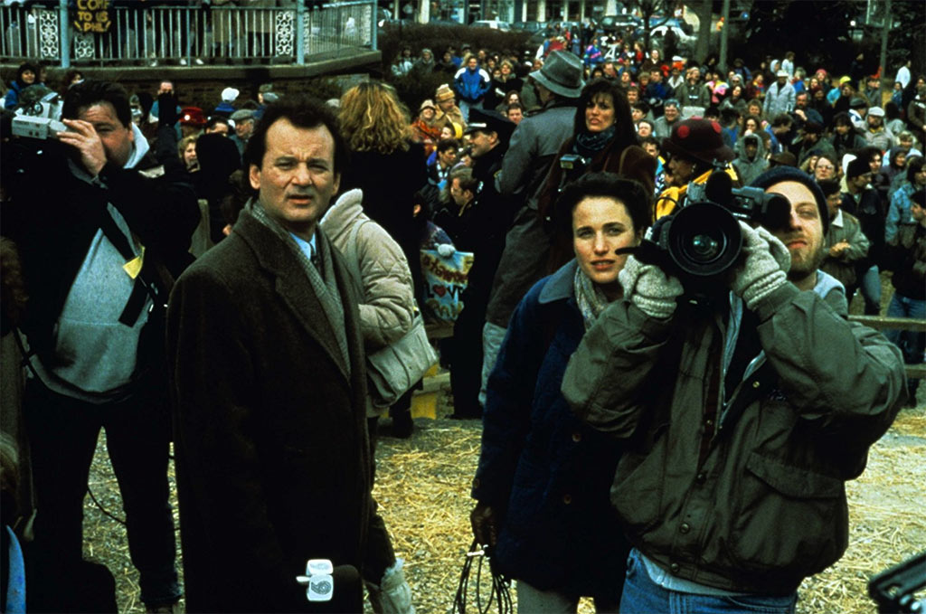 Bill Murray, Andie MacDowell, Chris Elliott dans Un Jour sans fin