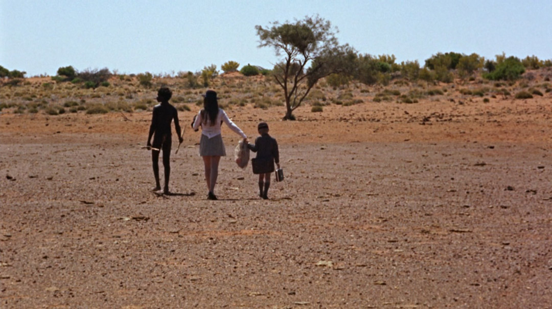 Jenny Agutter, David Gulpilil, Luc Roeg dans Walkabout